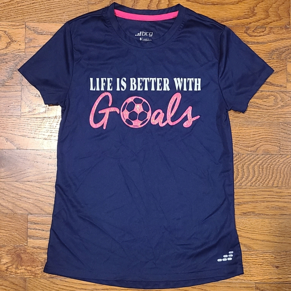 BCG Blue and Pink Athletic Tee Short Sleeve Moisture-Wicking